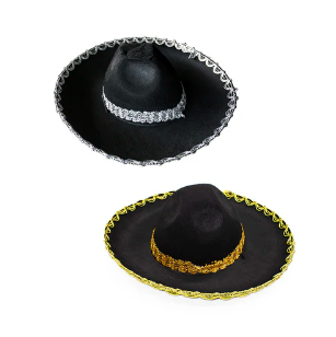 Sombrero Mexicano Negro Chico X 1 Unidad