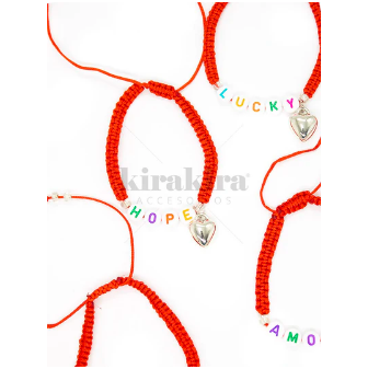 Pulsera Roja Charm Beads 12 Unidades