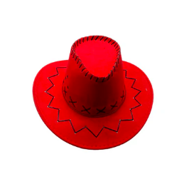 Sombrero Vaquero Niño Rojo 1 Unidad