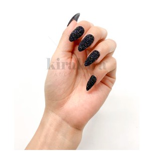 Uñas Postizas Glitter Negro