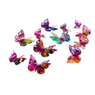 Deco Mariposas Fucsia Colores Surtidos 12 Unidades