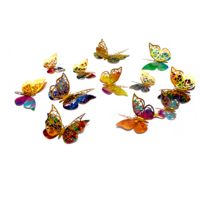 Deco Mariposas Dorado Colores Surtidos 12 Unidades