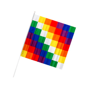 Bandera Wiphala 60 X 60 Cm Con Palito 12 Unidades